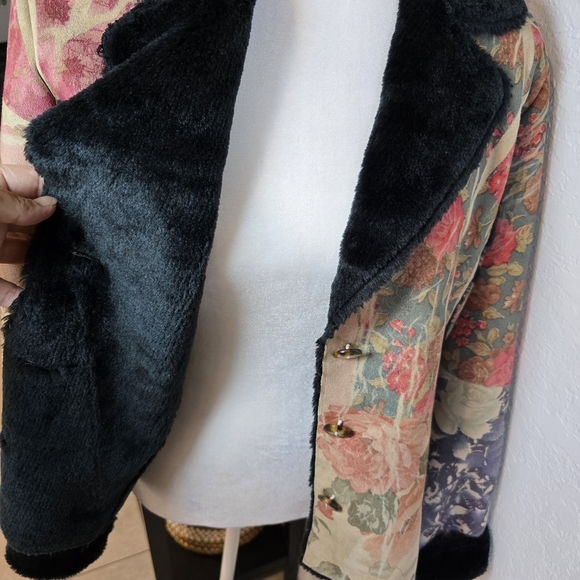 Weavz  Vintage Y2k Faux Suede Fur Multi Jacket North Style Boho S/M - Picture 7 of 7